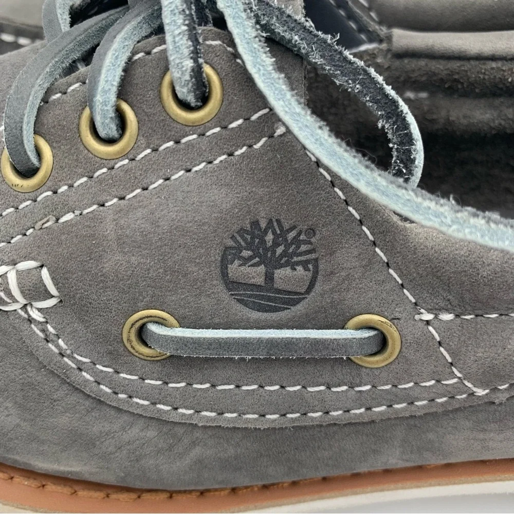 Timberland Noreen Lite‎ Boat Shoe Women Sz 8 Gray Suede  Nubuck A3198 MSRP $110